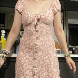 No Boundaries Pink Floral Mini Dress